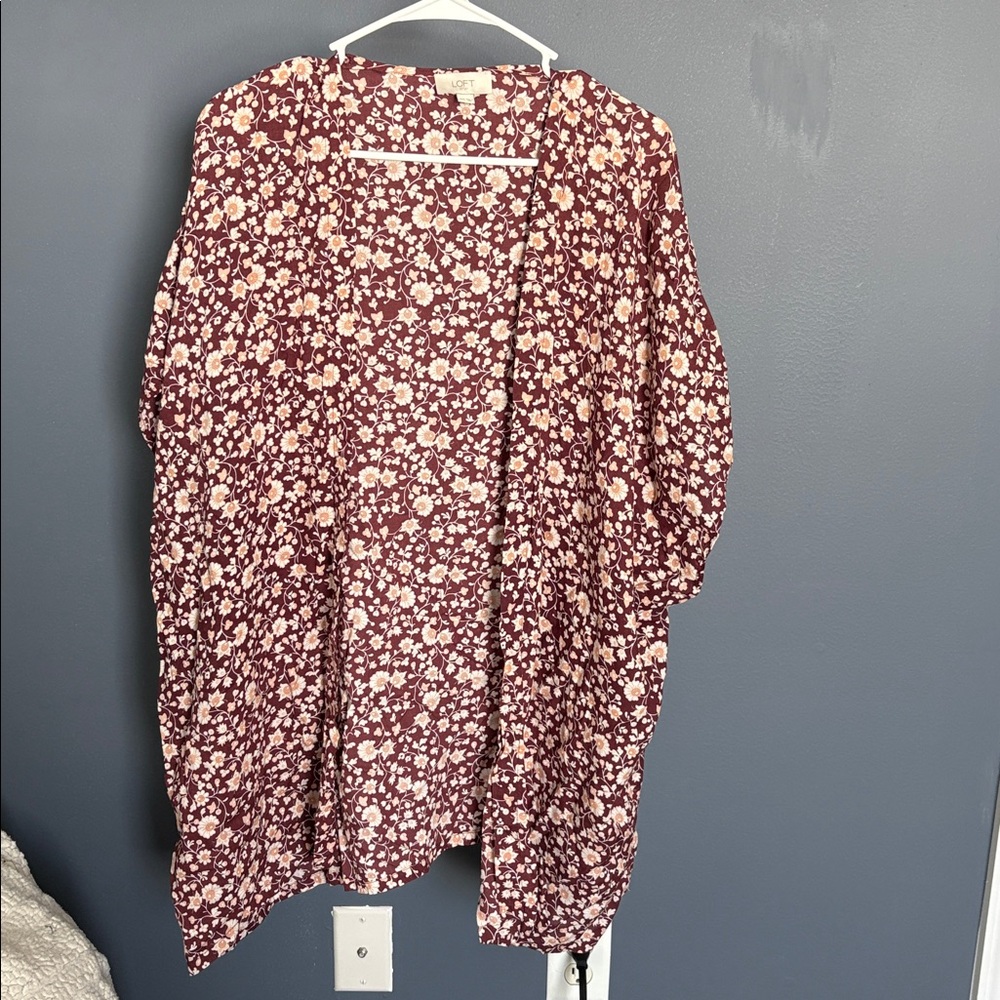 Floral Burgundy kimono